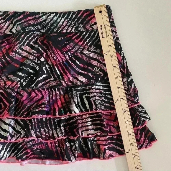 XL Set Sofibella Ruffled Tennis Golf Pickleball Skort Pink and Black - Picture 4 of 12